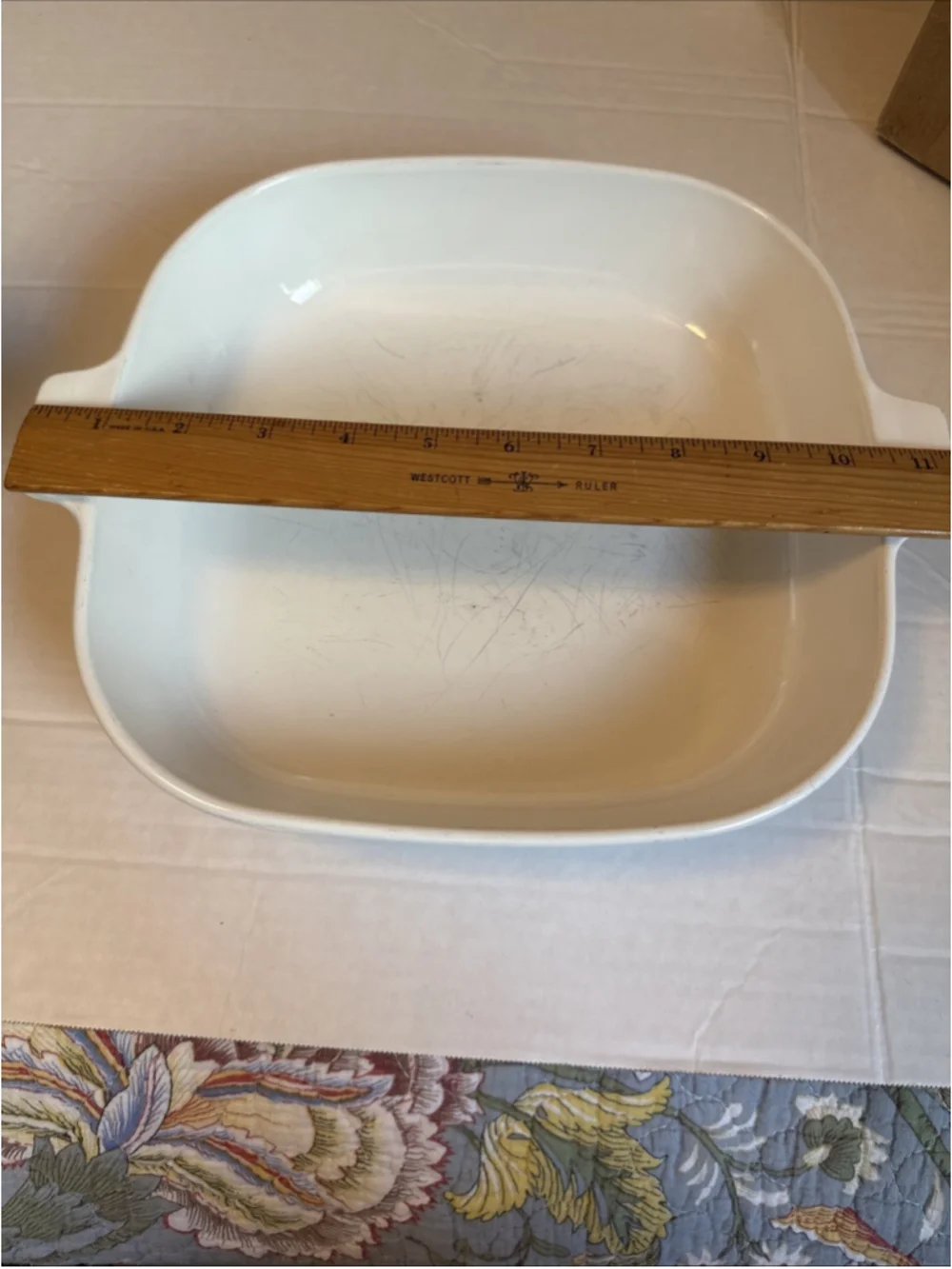 VTG Corning Ware Colonial House Blue Browning Skillet Amana, Microwave Safe